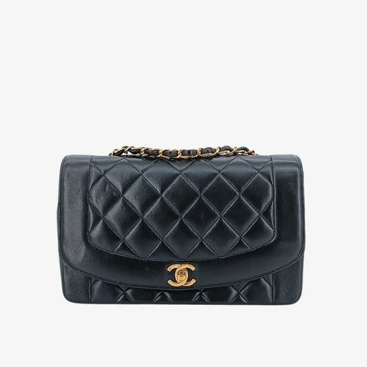 ra656-chanel-vintage-black-lambskin-25cm-diana-flap-bag