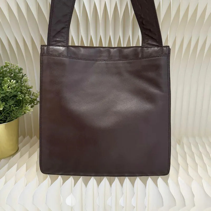 ra685-chaenl-vintage-brown-lambskin-shoulder-bag