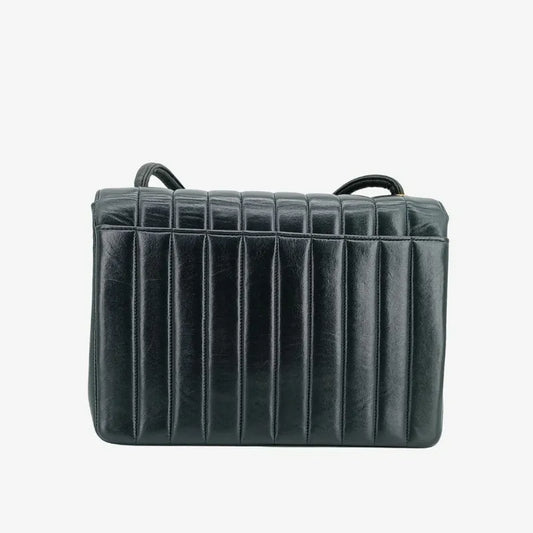 js052-chanel-vintage-dark-green-lambskin-vertical-flap-bag