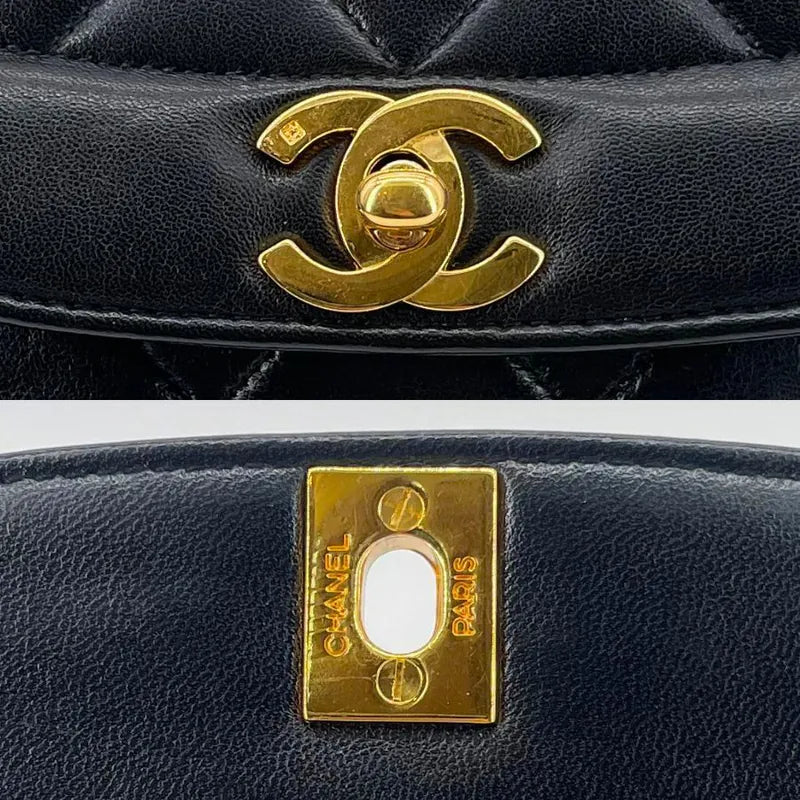 jw747-chanel-vintage-black-lambskin-25cm-diana-flap-bag