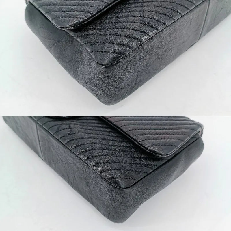 c486-chanel-vintage-black-calfskin-chevron-flap-bag