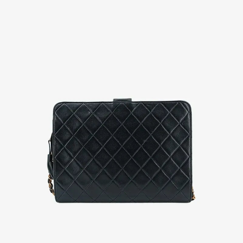 jt295-chanel-vintage-black-lambskin-quilted-shoulder-bag