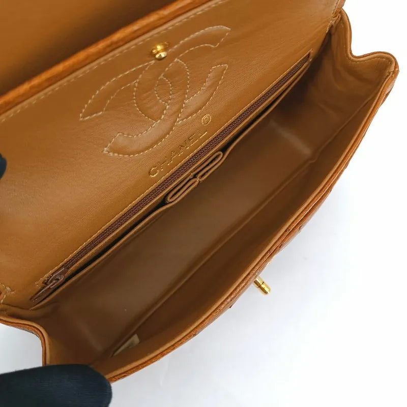 sh018-chanel-vintage-brown-ostrichskin-23cm-classic-flap-bag
