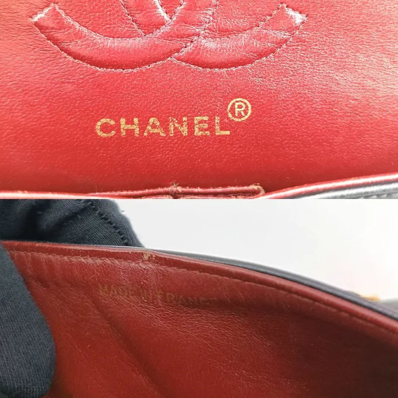 jt067-chanel-vintage-black-lambskin-23cm-classic-flap-bag