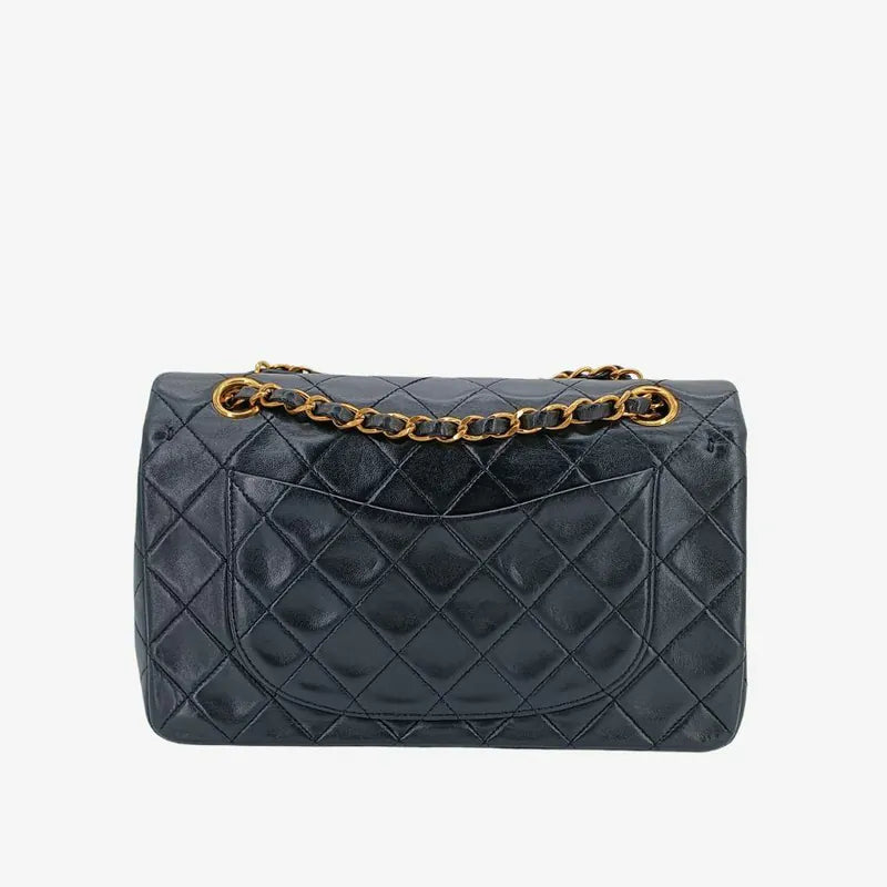 c524-chanel-vintage-black-lambskin-23cm-classic-flap-bag