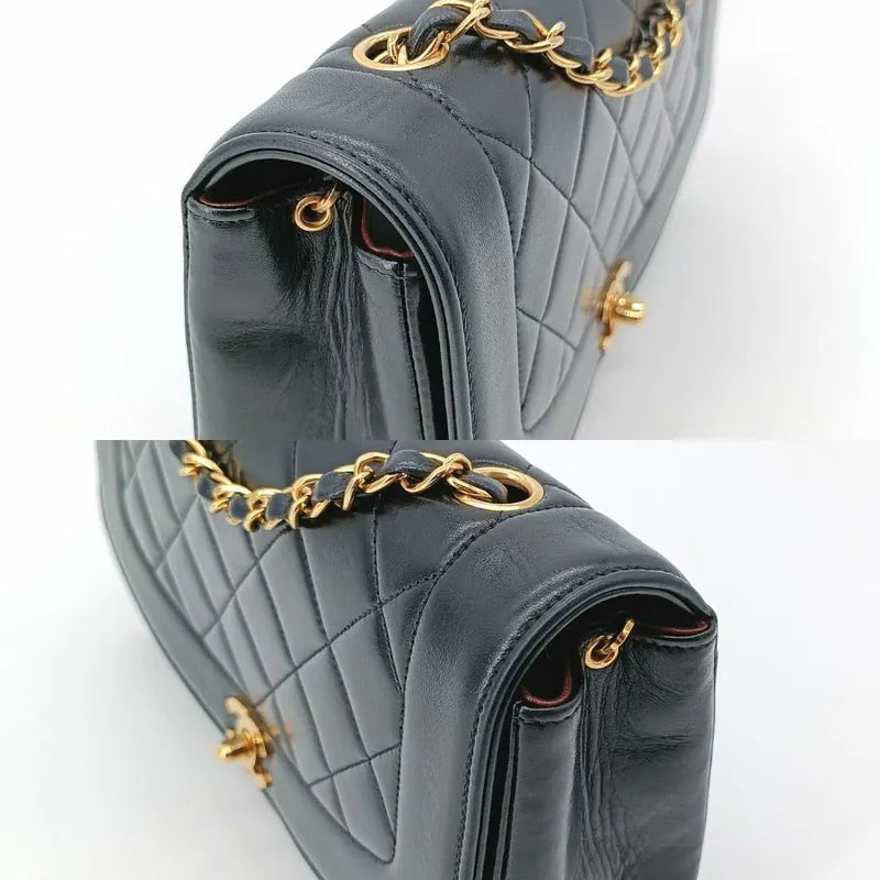 js529-chanel-vintage-black-lambskin-25cm-diana-flap-bag