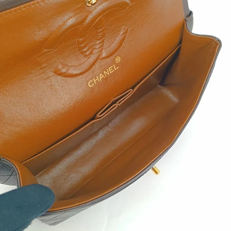 jt575-chanel-vintage-brown-lambskin-25cm-classic-flap-bag