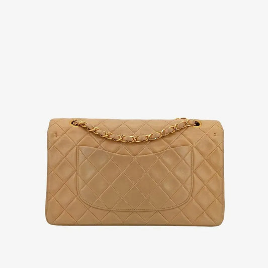 js537-chanel-vintage-beige-lambskin-25cm-classic-flap-bag