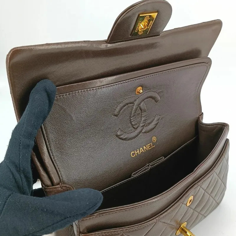 c391-chanel-vintage-brown-lambskin-23cm-classic-flap-bag