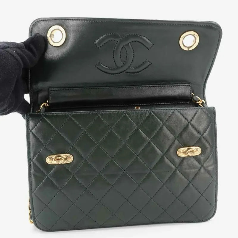jq865-chanel-vintage-green-lambskin-double-lock-flap-bag