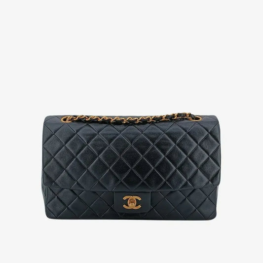 jt879-chanel-vintage-black-lambskin-27cm-classic-flap-bag