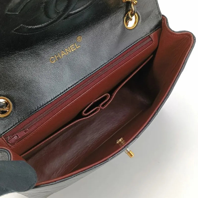 jah76-chanel-vintage-black-lambskin-quilted-flap-bag