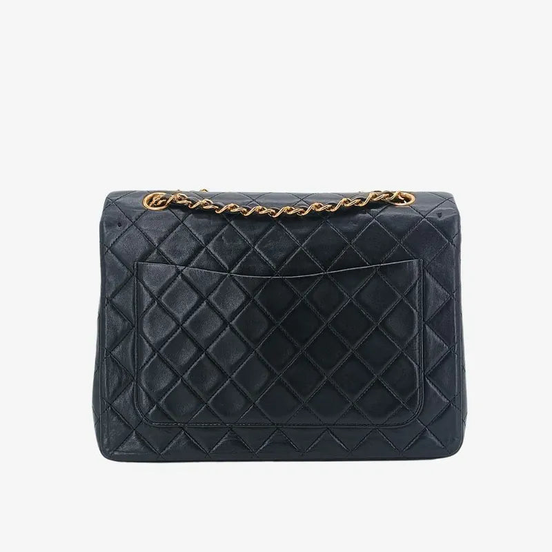 ju603-chanel-vintage-black-lambskin-25cm-flap-bag