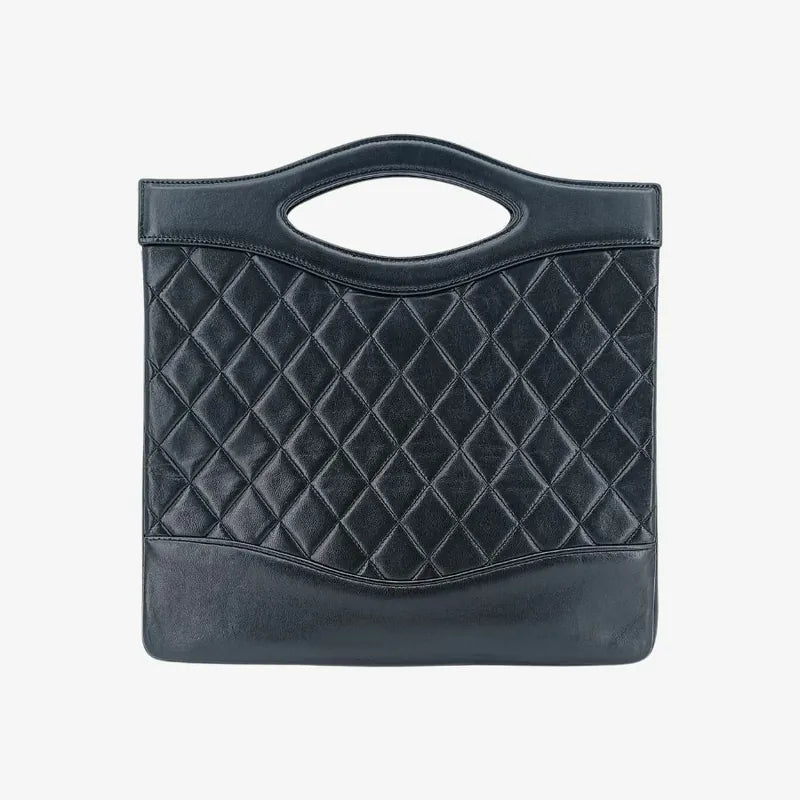 rb538-chanel-vintage-black-lambskin-quilted-31-tote-bag