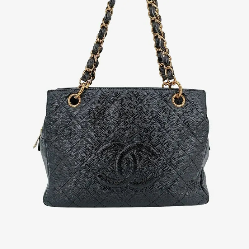c460-chanel-vintage-black-caviar-leather-ptt-tote-bag