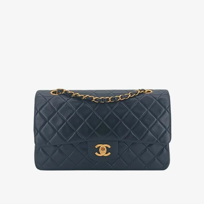 jt154-chanel-vintage-black-lambskin-25cm-classic-flap-bag