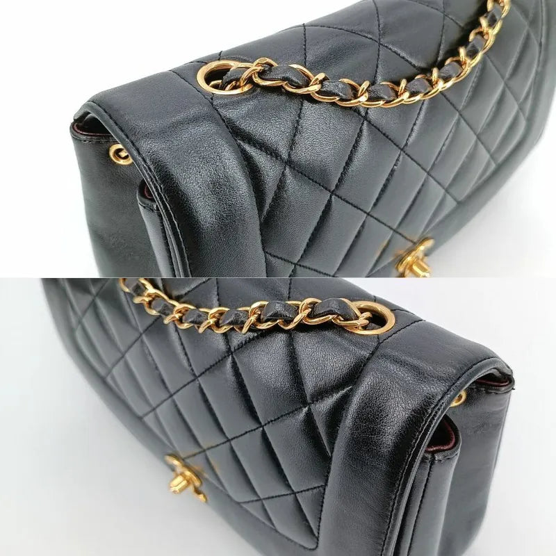 jt339-chanel-vintage-black-lambskin-25cm-diana-flap-bag