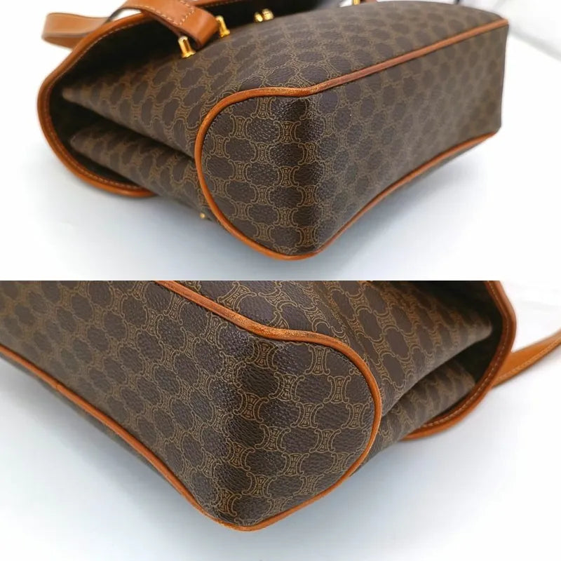 jt564-celine-brown-canvas-macadam-shoulder-bag