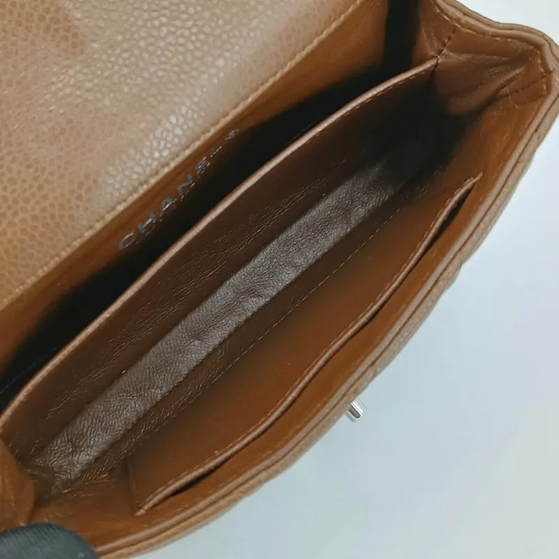 c453-chanel-vintage-brown-caviar-leather-mini-flap-bag