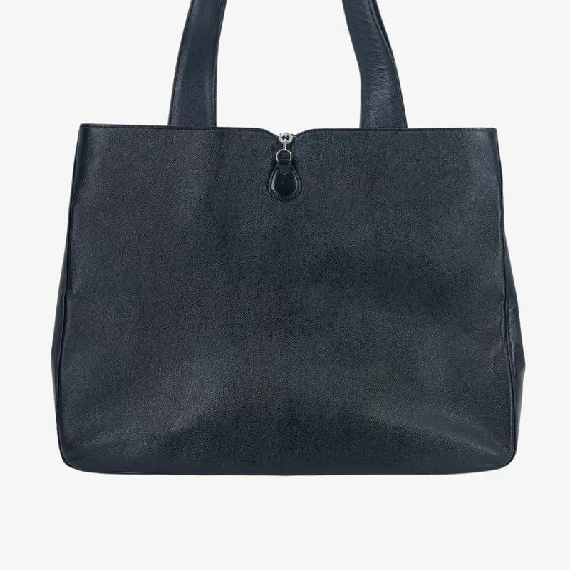 jx947-salvatore-ferragamo-vintage-black-leather-tote-bag