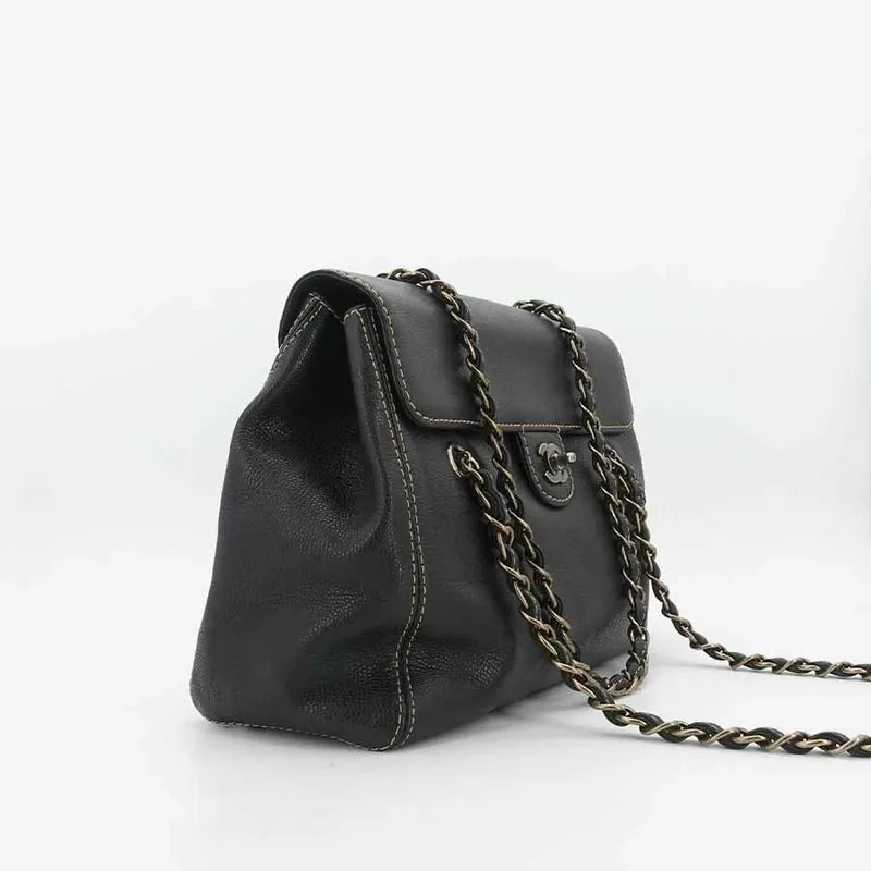 jr710-chanel-vintage-black-caviar-leather-flap-bag