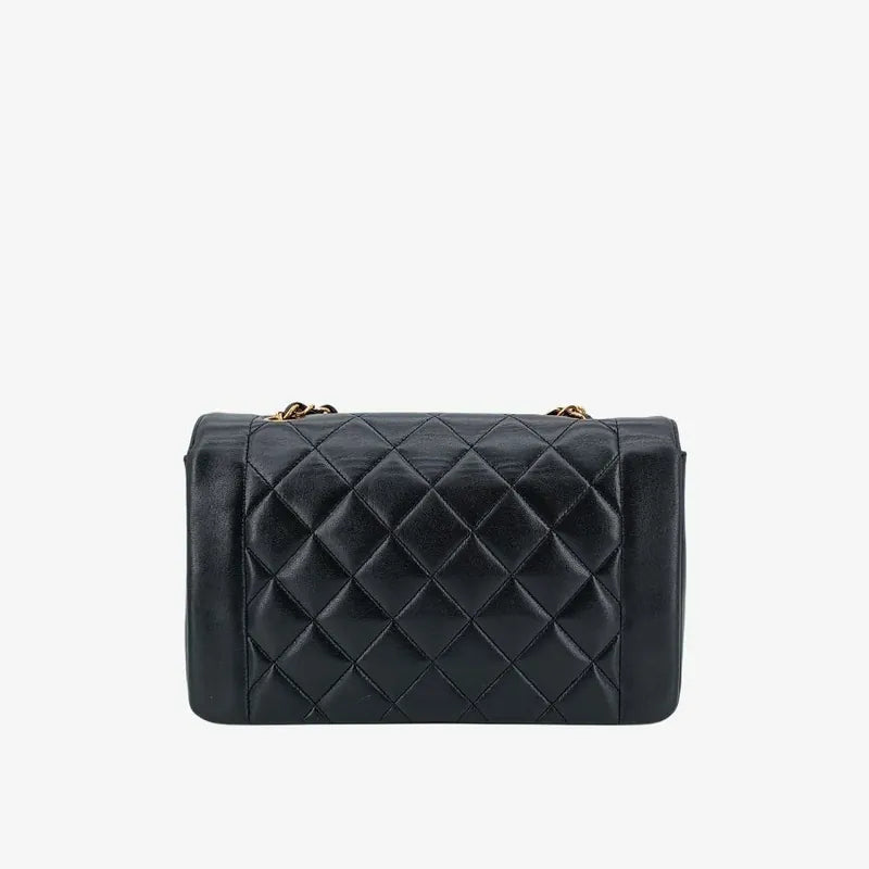 jt339-chanel-vintage-black-lambskin-25cm-diana-flap-bag