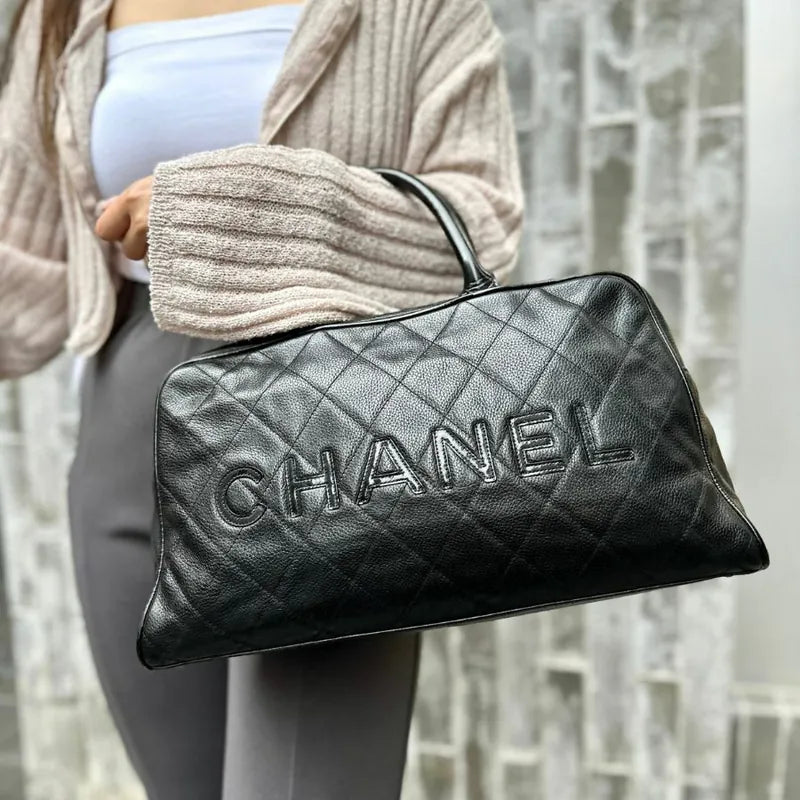 c463-chanel-vintage-black-caviar-leather-boston-bag