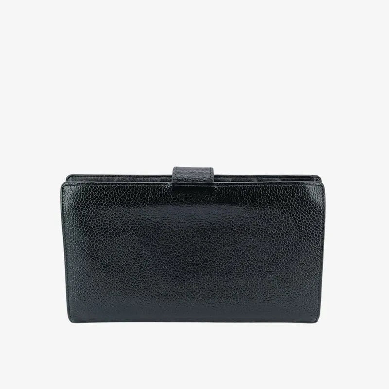 jr594-chanel-vintage-black-caviar-leather-long-wallet