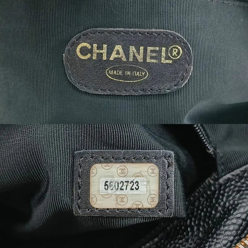 jah159-chanel-vintage-black-caviar-leather-embossed-logo-tote-bag