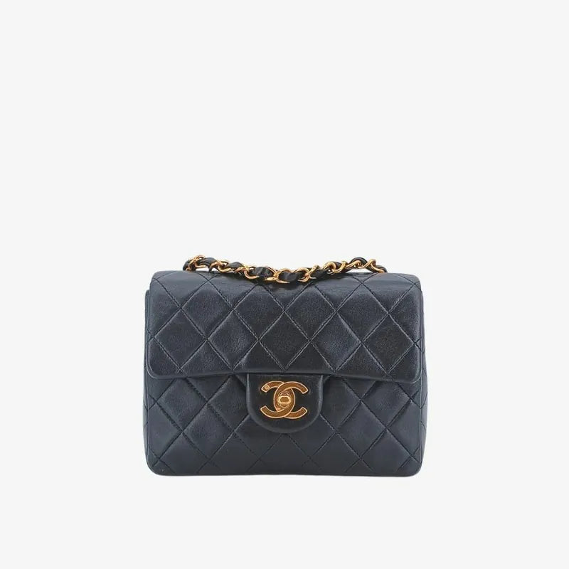 ra353-chanel-vintage-dark-grey-lambskin-17cm-mini-square-flap-bag