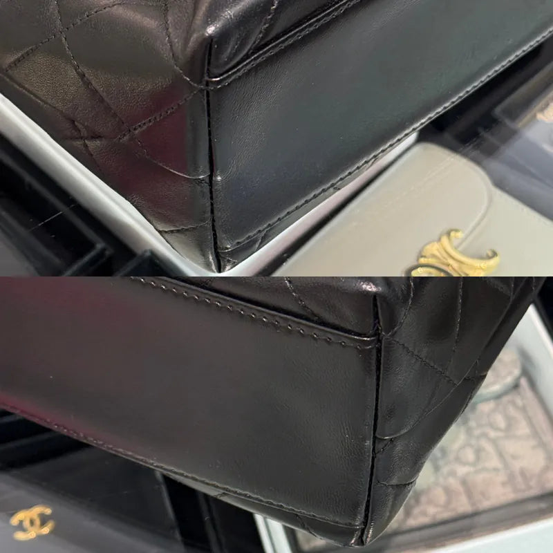 jw447-chanel-vintage-black-lambskin-flap-bag