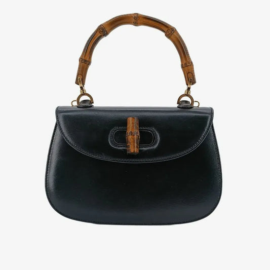 jt760-gucci-vintage-black-box-leather-bamboo-shoulder-bag