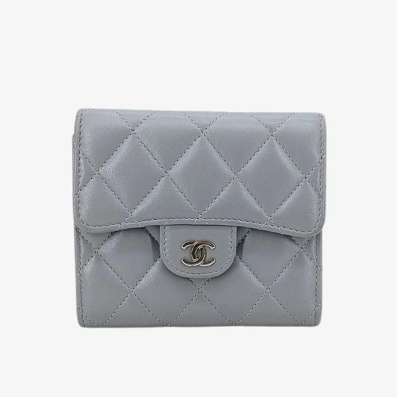 jt422-chanel-gery-lambskin-classic-small-flap-wallet