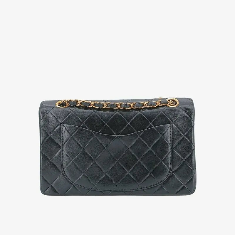 jt580-chanel-vintage-black-lambskin-23cm-classic-flap-bag