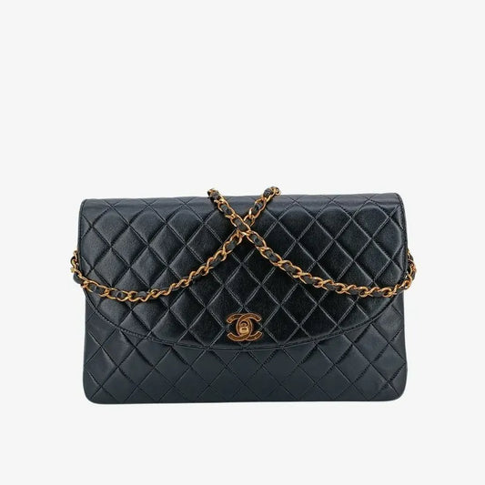 jt916-chanel-vintage-black-lambskin-half-moon-flap-bag
