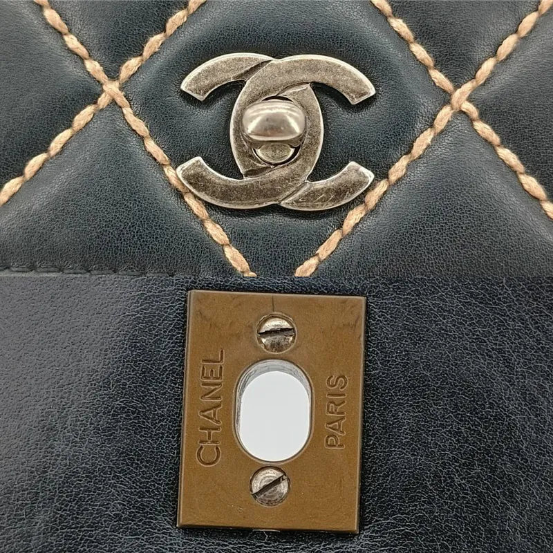 c485-chanel-vintage-black-calfskin-wild-stitch-flap-bag