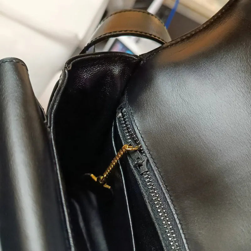 jw452-celine-vintage-black-box-leather-shoulder-bag