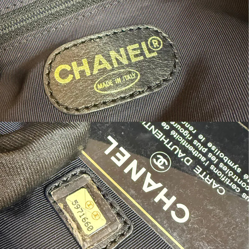 jw337-chanel-vintage-black-lambskin-cc-embossed-tote-bag