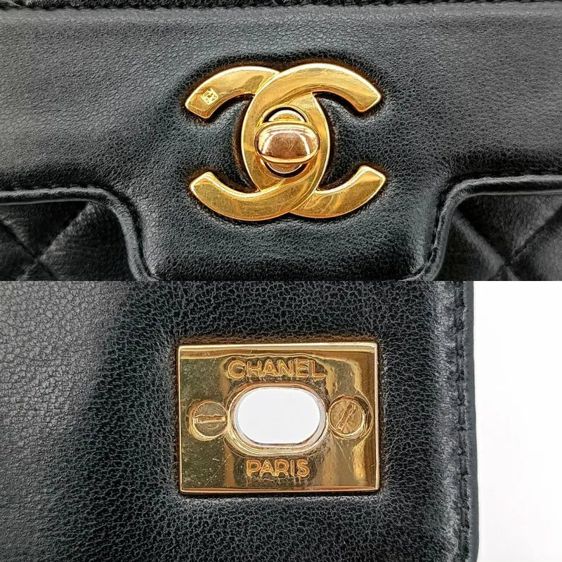 jr660-chanel-vintage-black-lambskin-quilted-flap-bag