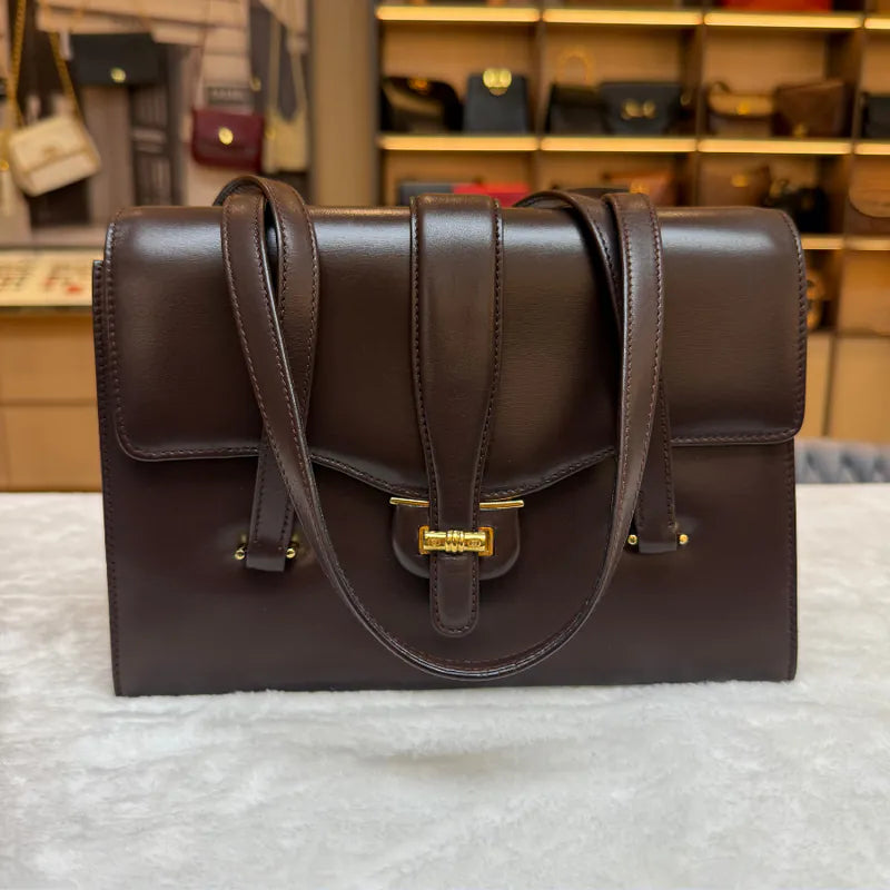 rc935-gucci-vintage-brown-leather-handbag