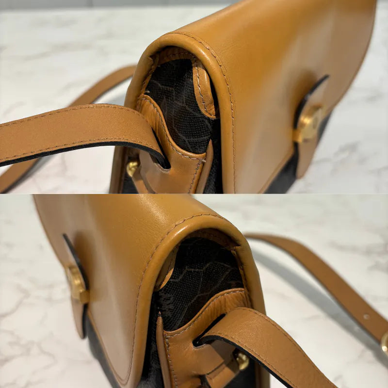 jw769-christian-dior-brown-black-canvas-honeycomb-shoulder-bag