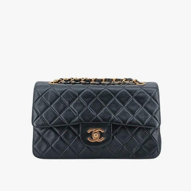 jt686-chanel-vintage-black-lambskin-23cm-classic-flap-bag