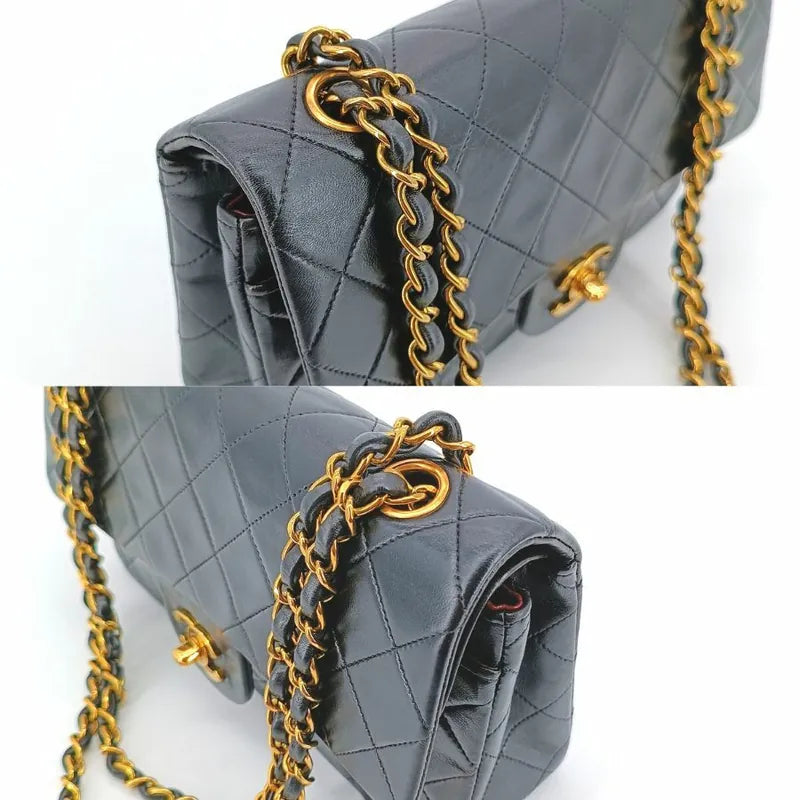 jt008-chanel-vintage-black-lambskin-23cm-classic-flap-bag