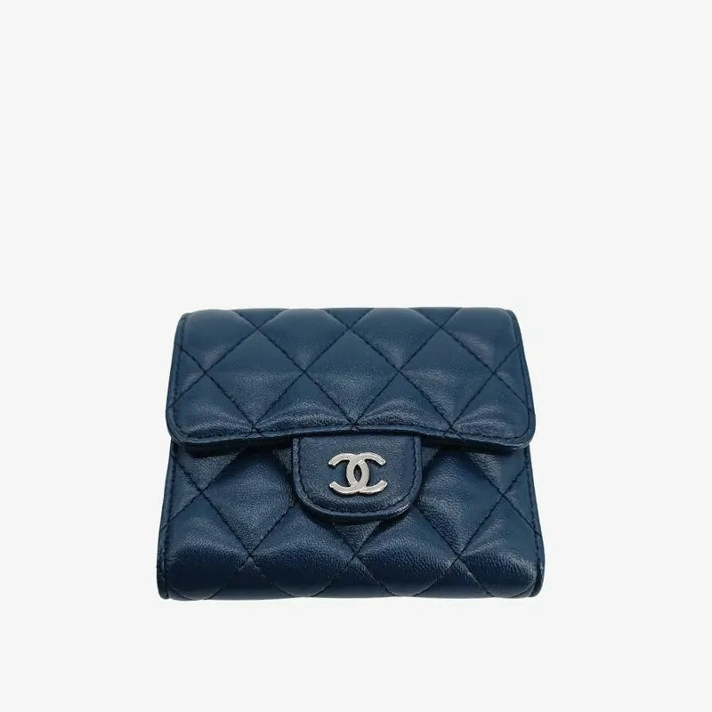js595-chanel-blue-lambskin-classic-small-flap-wallet