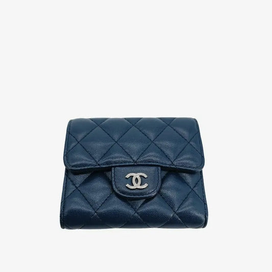 js595-chanel-blue-lambskin-classic-small-flap-wallet