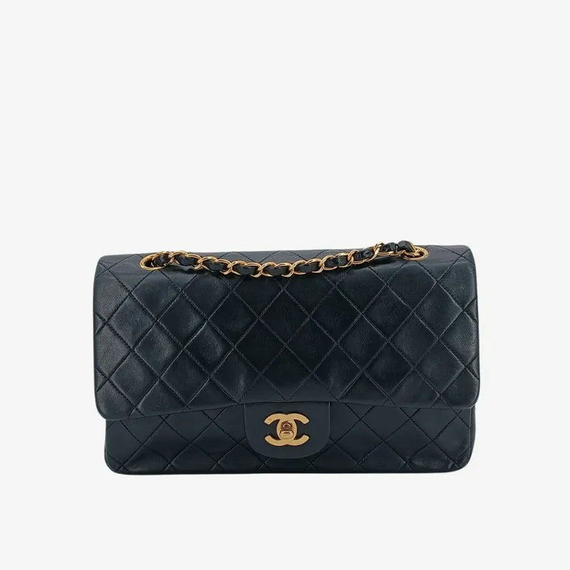 rb417-chanel-vintage-black-lambskin-25cm-classic-flap-bag