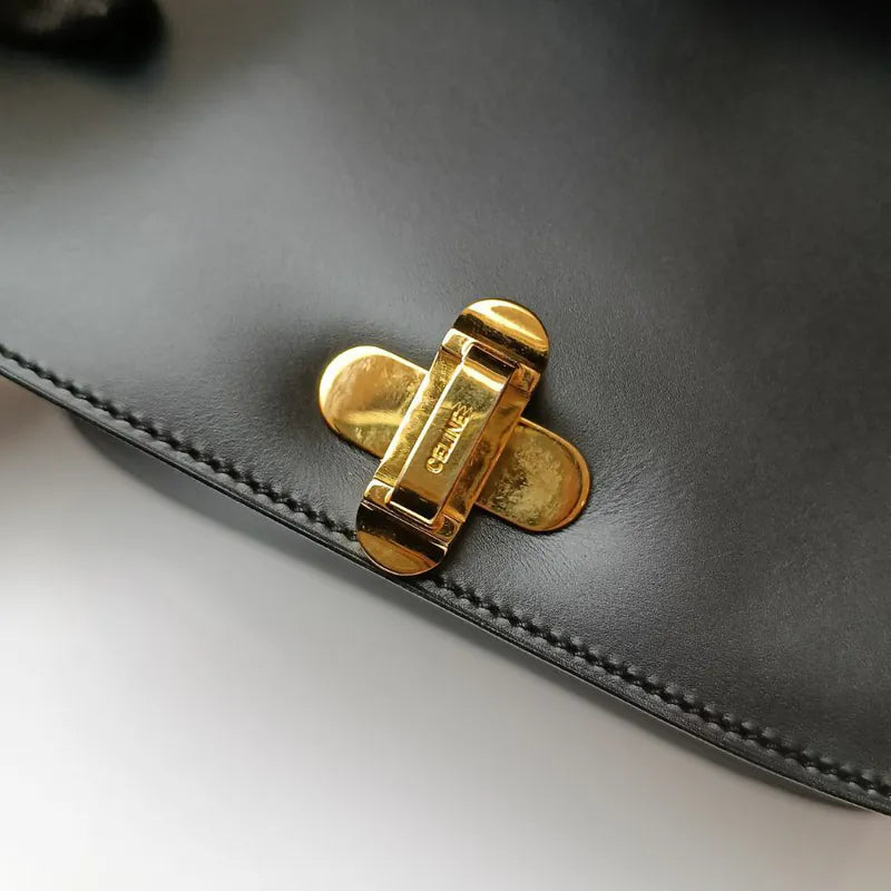 jw452-celine-vintage-black-box-leather-shoulder-bag