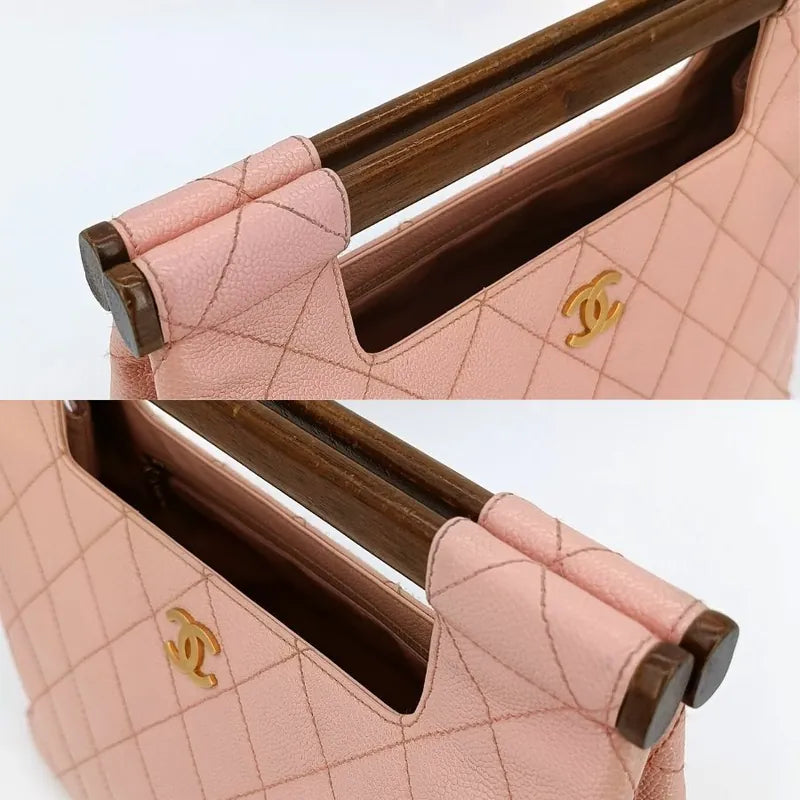 c323-chanel-vintage-pink-caviar-leather-wood-top-handle-bag
