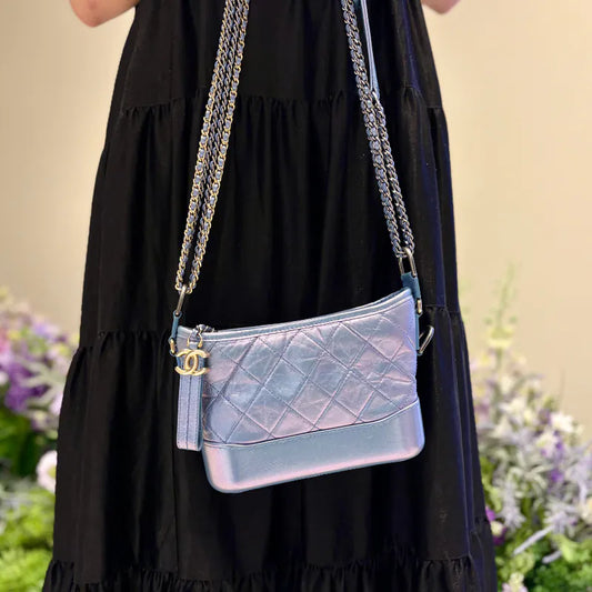 C624 - CHANEL Blue Calfskin GABRIELLE Shoulder Bag