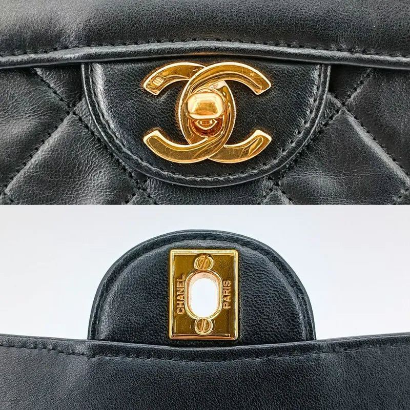 ra317-chanel-vintage-black-lambskin-quilted-flap-bag